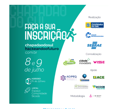 Imagem de compartilhamento para o artigo Hackathon inicia inscrições para maratona de soluções inovadoras em Chapadão do Sul da MS Todo dia